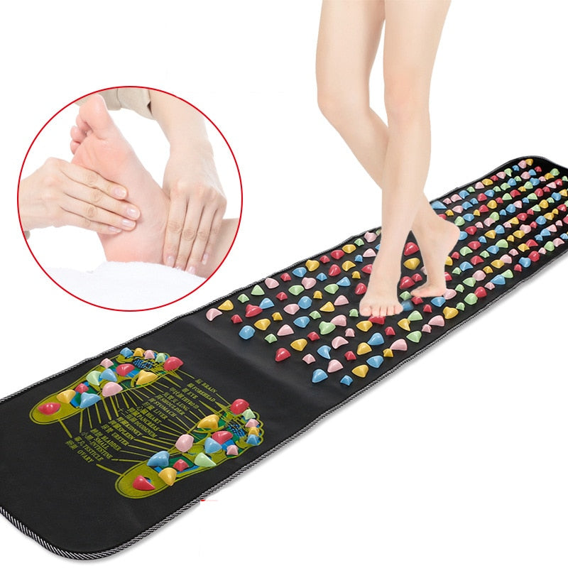 Chinese Foot Acupressure Massager Foot Relaxation Mat Feet Therapy Cushion Stone Reflexology Walk Stress Pain Tension Relief Pad