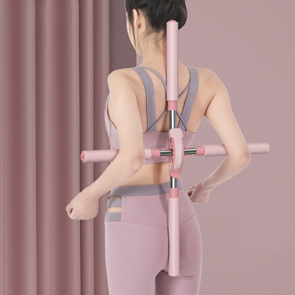 Yoga Hunchback Posture Corrector Adjustable Body Cross Open Back Correction Stick Fitness Gym Home Sports Training Equipment